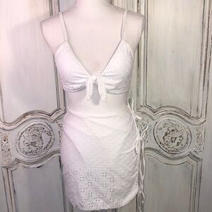 Eyelet Lace Three Piece Bikini Set Size Large